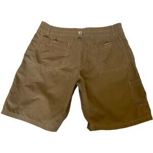 Kuhl Dry Renegade Utility Shorts Mens 38 Tan Mid Length Outdoor Hiking